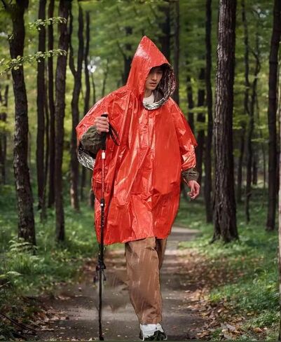 Adult Raincoat,Waterproof Lightweight Family Pack for Travel & Camping(Orange) in Saudi Arabia