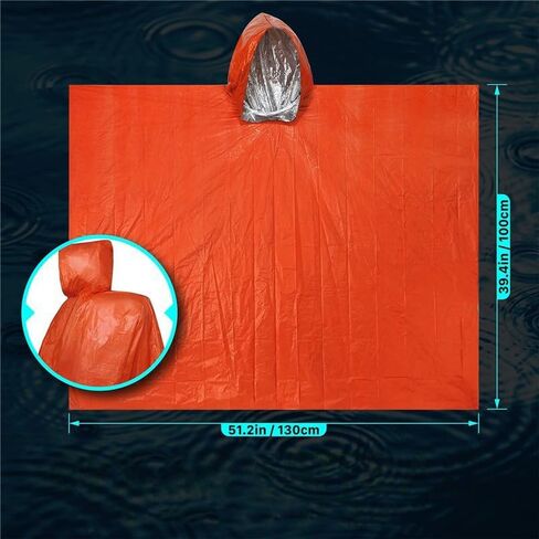 Adult Raincoat,Waterproof Lightweight Family Pack for Travel & Camping(Orange) in Saudi Arabia