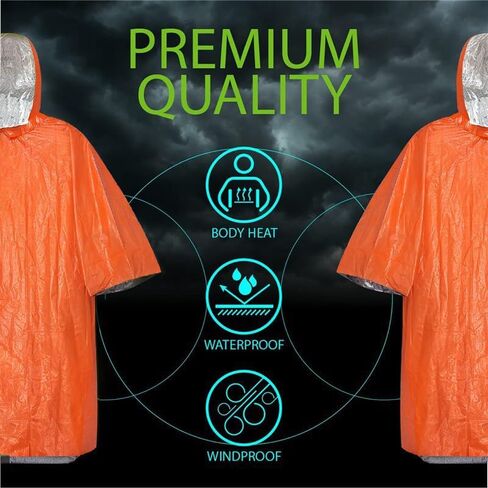 Adult Raincoat,Waterproof Lightweight Family Pack for Travel & Camping(Orange) in Saudi Arabia