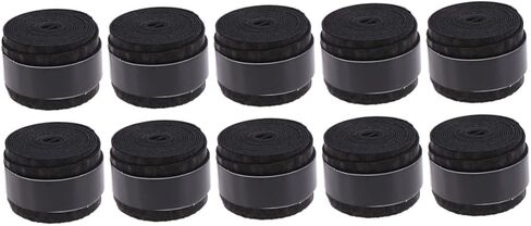 DECHOUS 10Pcs Black Racket Grip Overgrip Perforated Super Absorbent Sweat Band for Tennis Badminton Squash Pickleball Rackets for Humid Conditions in Kuwait