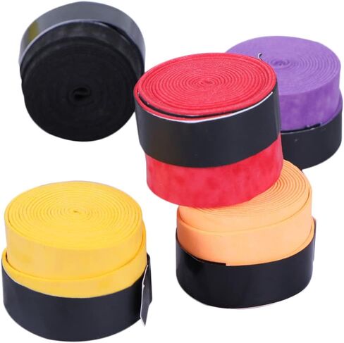 5 قطعة تعزيز قبضة مضرب بدمنتون الشريط زلة Overgrip ل الاسكواش تنس كرة المضرب Pickball الألوان لون عشوائي in Kuwait