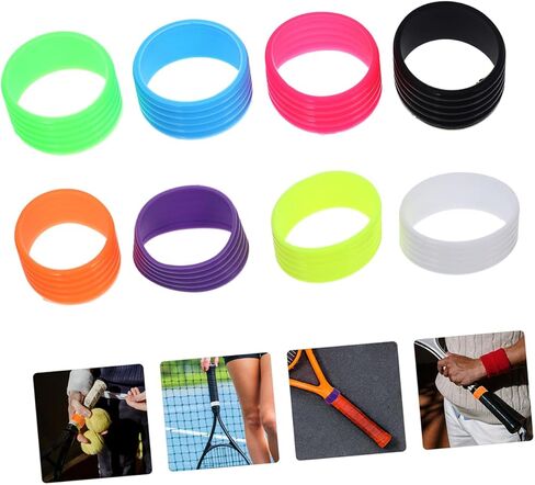 BESPORTBLE 16Pcs Reusable Nonslip Racket Grip Rings Durable Overgrip Protectors for Tennis Badminton and Squash Rackets Sweat Absorbing Non Skid Handle Fixing in Saudi Arabia