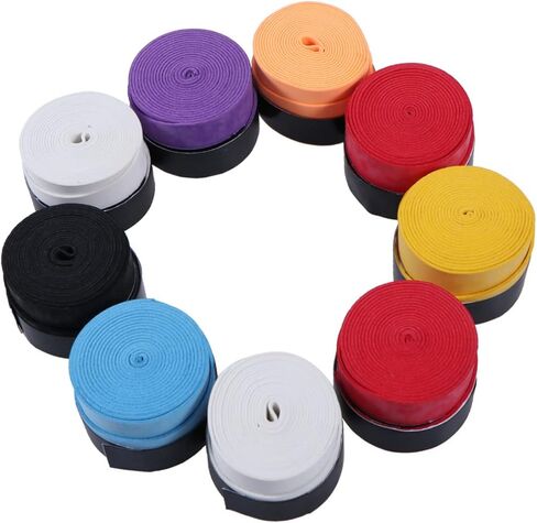 GALPADA 8Pcs Colorful Slip Racket Grip Tape Sweat Absorbent Overgrip for Badminton Tennis Squash Fishing Rod Black White Green Yellow Pink Red Blue Purple in Saudi Arabia