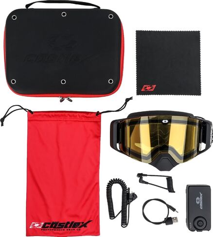 Castle X Coil Heated Snow Goggles - Anti-Fog Goggle for Ski, Snowboard, Snowmobile, White/Gray in Saudi Arabia