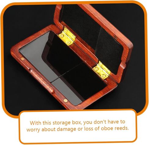 Wooden Oboe Reed Box Lid Small Saxophone Reed Storage Container for Home and Travel in Saudi Arabia