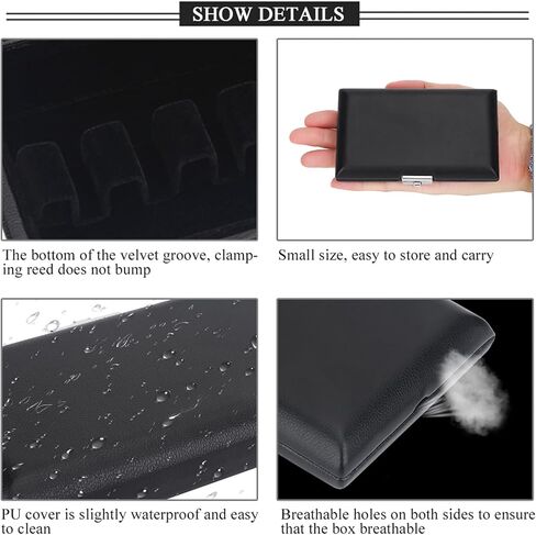 Bassoon Reeds Storage Case, PU Leather Bassoon case Black Reeds Container Box Oboe Container Box for Musical Instrument Storage in Saudi Arabia