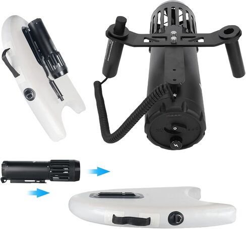 Asixxsix Underwater Scooter, 3 Speed Modes Up to 1.8m.s Brushless Motor Sea Scooter 4.4Ah Battery Compact and Portable Detachable Modular Thumb Controller for Paddleboard Kayak in Saudi Arabia
