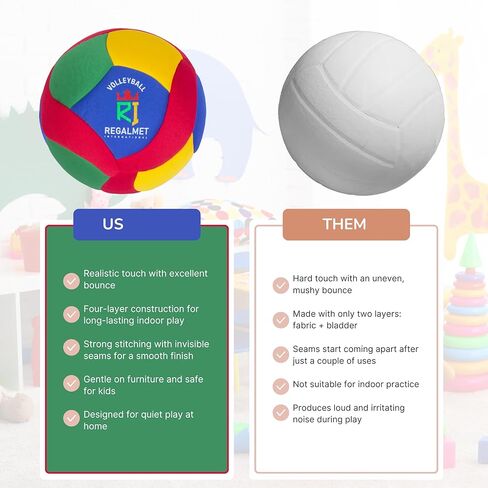 Softy Volleyball – Super Soft, Pain-Free Play – Kids Indoor Volleyball Ball with Realistic Feel & Bounce – No-Sting Volleyball for Kids Indoor Practice in Saudi Arabia