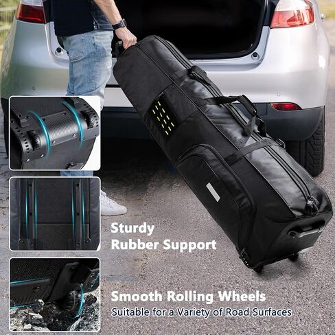 حقيبة سفر للجولف بعجلات - حقيبة جولف أكسفورد شديدة التحمل معتمدة من شركة الطيران للنوادي وعربة التسوق وحقيبة الوقوف، غطاء مقاوم للماء ذو ​​جوانب ناعمة in Kuwait