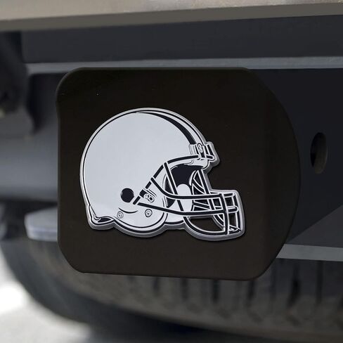 FANMATS 21511 Cleveland Browns Black Metal Hitch Cover with Metal Chrome 3D Emblem in Saudi Arabia