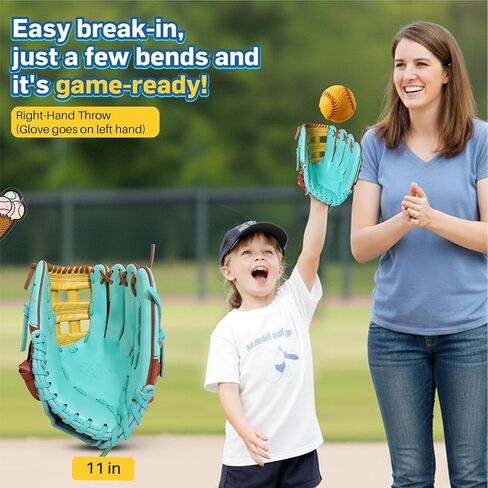 Ice Cream Baseball Glove - Safe, Lightweight Youth Baseball Glove - Adjustable Wrist Baseball Gloves Youth 8-12 - H Web Multi-Positions Boys & Girls Softball Glove - Ice Cream Baseball Gloves in Saudi Arabia