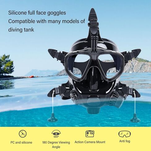 EBTOOLS Mini Scuba Tank, 1L Capacity Diving Tank with Full Face Diving Goggles, Camera Mount, Portable Scuba Diving Tank for Underwater Breathing Training in Saudi Arabia