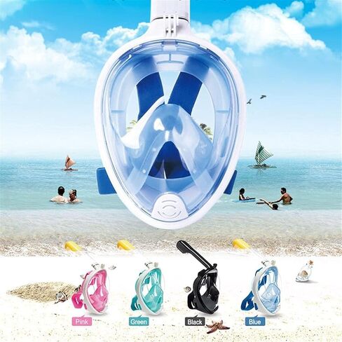 Snorkel Mask Seaside Silicone Diving Mask Anti-Fog Detachable Diving Snorkeling Full Face Mask Anti-Fog Full Face Diving Equipment 6 Colors(Green,LXL) in Saudi Arabia