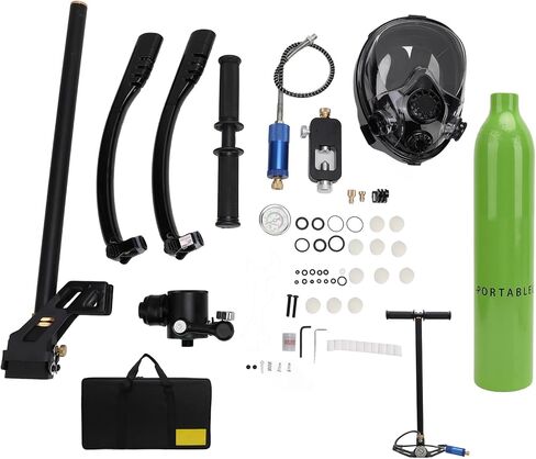 Diving Breathing System, 0.5L Mini Scuba Diving Lung Tank Kits, 55pcs Reusable Scuba Diving Set with Pump for Underwater Breathing Training in Kuwait