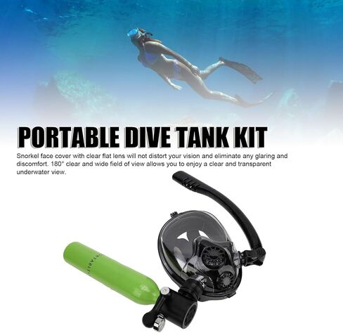 Diving Breathing System, 0.5L Mini Scuba Diving Lung Tank Kits, 55pcs Reusable Scuba Diving Set with Pump for Underwater Breathing Training in Kuwait