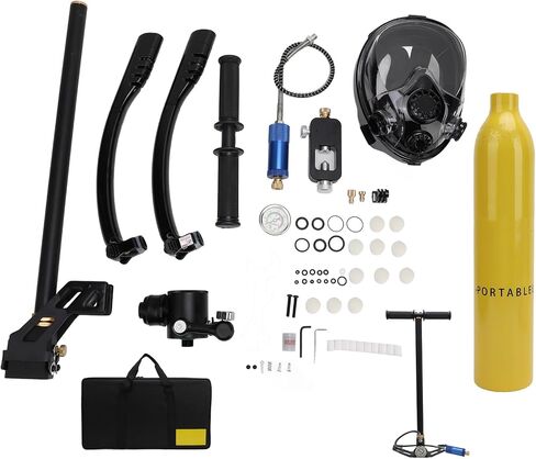 Diving Breathing System, 0.5L Mini Scuba Diving Lung Tank Kits, 55pcs Reusable Scuba Diving Set with Pump for Underwater Breathing Training in Kuwait