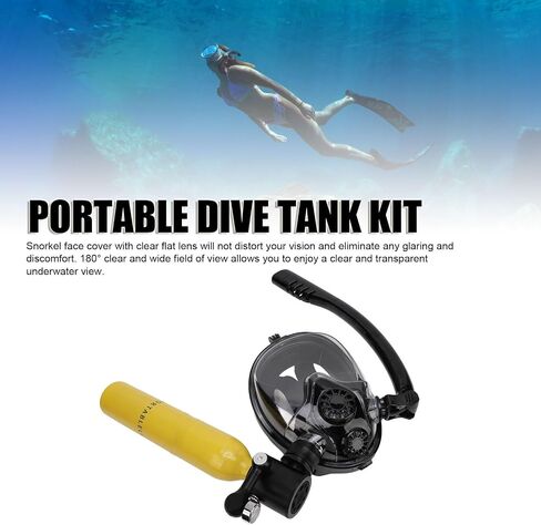 Diving Breathing System, 0.5L Mini Scuba Diving Lung Tank Kits, 55pcs Reusable Scuba Diving Set with Pump for Underwater Breathing Training in Kuwait