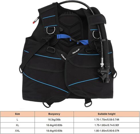 خفيفة الوزن ومريحة للغوص سترة BCD نظام الغوص مادة النايلون المطاطية (XL) in Kuwait