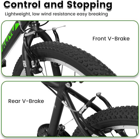 24&26 Inch Mountain Bike for Adults & Teens, 21-Speed Carbon Steel Frame with Dual V-Brakes, All-Terrain Bicycle, 85% Pre-Assembled, 250lbs Capacity in Saudi Arabia