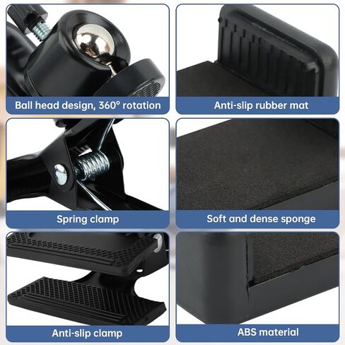 Guitar Head Phone Holder, 360° Rotate Guitar Cell Phone Holder, Live Broadcast Bracket for Recording/Live Broadcast/Video/Teaching Smart Phones Holder for Guitar, Bass, Ukuleles(COLOR:black) in Saudi Arabia