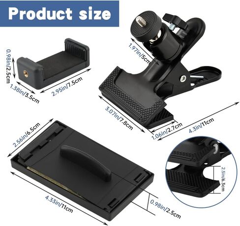 Guitar Head Phone Holder, 360° Rotate Guitar Cell Phone Holder, Live Broadcast Bracket for Recording/Live Broadcast/Video/Teaching Smart Phones Holder for Guitar, Bass, Ukuleles(COLOR:black) in Saudi Arabia