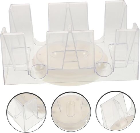 DECHOUS Rotating Playing Card Holder Tray with Deck Capacity Lightweight Poker Stand for Adults Easy to Clean Compact Organizer Suitable for Home Office Entertainment in Kuwait