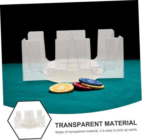 DECHOUS Rotating Playing Card Holder Tray with Deck Capacity Lightweight Poker Stand for Adults Easy to Clean Compact Organizer Suitable for Home Office Entertainment in Kuwait