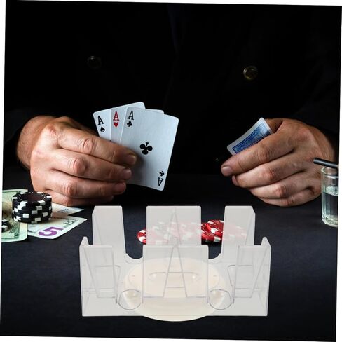 صينية حامل بطاقات البوكر الدوارة من كيسانجيل مع تصميم دوار، سعة قاعدة غير قابلة للانزلاق للطوابق، منظم بطاقات اللعب العملي للاستخدام المنزلي والترفيه in Kuwait