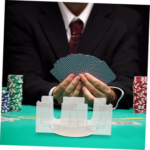 صينية حامل بطاقات البوكر الدوارة من كيسانجيل مع تصميم دوار، سعة قاعدة غير قابلة للانزلاق للطوابق، منظم بطاقات اللعب العملي للاستخدام المنزلي والترفيه in Kuwait