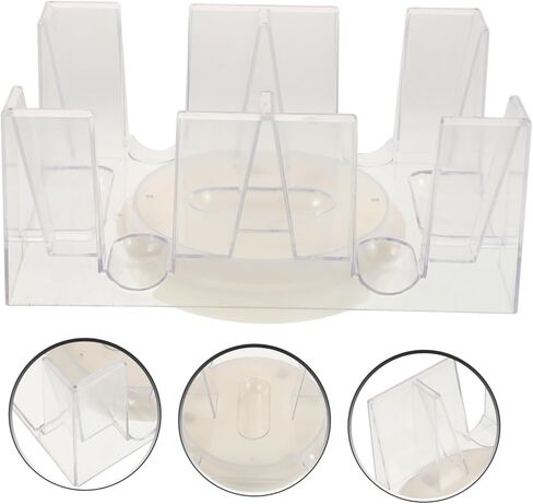 صينية حامل بطاقات البوكر الدوارة من كيسانجيل مع تصميم دوار، سعة قاعدة غير قابلة للانزلاق للطوابق، منظم بطاقات اللعب العملي للاستخدام المنزلي والترفيه in Kuwait