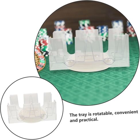 صينية حامل بطاقات البوكر الدوارة من كيسانجيل مع تصميم دوار، سعة قاعدة غير قابلة للانزلاق للطوابق، منظم بطاقات اللعب العملي للاستخدام المنزلي والترفيه in Kuwait