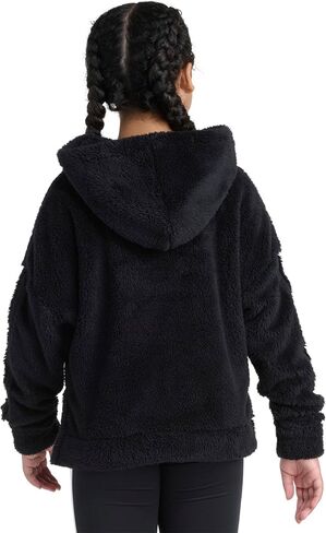 adidas girls 3-stripes Sherpa Hooded Pullover (Big Kid) in Saudi Arabia