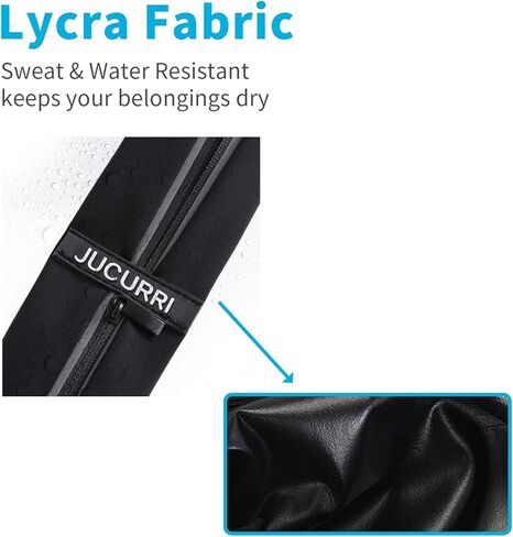 حزام جري نحيف للنساء والرجال، حامل هاتف مقاوم للماء للجري، حزمة خصر عاكسة بجيبين لتخزين أساسيات العداء بأمان، حزمة فاني العداء، حزام المال يناسب معظم الهواتف (أسود) in Kuwait