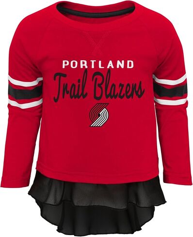 Outerstuff Portland Trail Blazers NBA Infant Girls Mini Formation Long Sleeve Top and Pant Set, Red/Black in Saudi Arabia