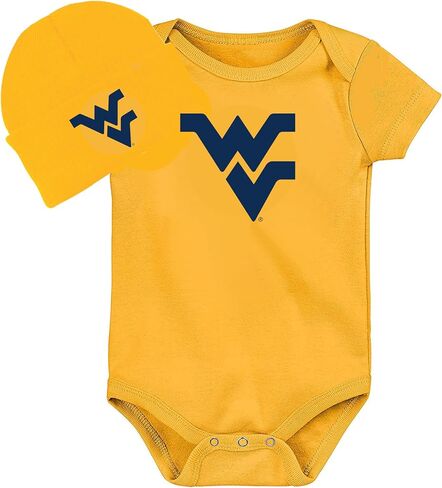 West Virginia Mountaineers Baby Onesie and Cap Set - Gold in Saudi Arabia