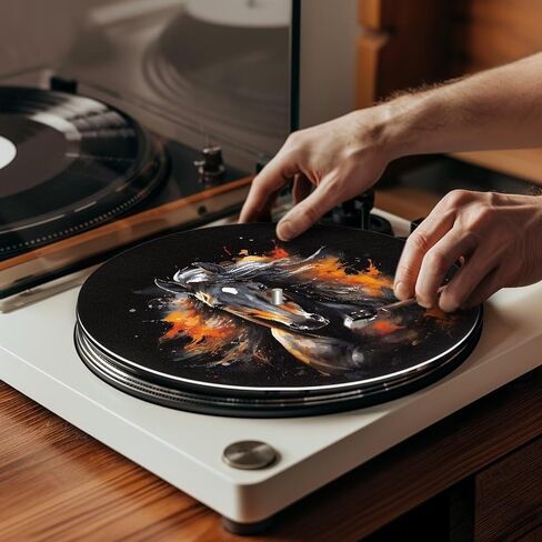 Horse Pattern Turntable Mat Anti-Static for LP Vinyl Record Premium Turntable Slipmat to Reduce Noise and Improve Sound Quality in Kuwait