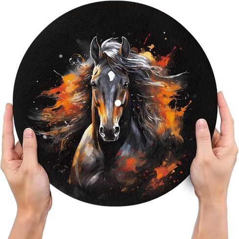 Horse Pattern Turntable Mat Anti-Static for LP Vinyl Record Premium Turntable Slipmat to Reduce Noise and Improve Sound Quality in Kuwait