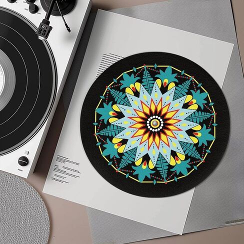 Horse Pattern Turntable Mat Anti-Static for LP Vinyl Record Premium Turntable Slipmat to Reduce Noise and Improve Sound Quality in Kuwait