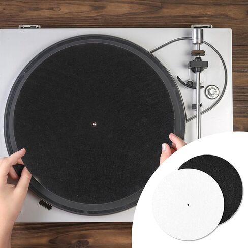 2pcs Turntable Slipmat 12in Record Player Mat Anti-Slip & Anti-Static Felt Record-Pad Wool Turntable Platter Mats Felt Record Protective Mat for Home Records Players Vinyl Records Pad Accessory in Saudi Arabia