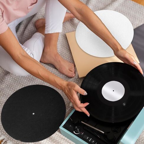 2pcs Turntable Slipmat 12in Record Player Mat Anti-Slip & Anti-Static Felt Record-Pad Wool Turntable Platter Mats Felt Record Protective Mat for Home Records Players Vinyl Records Pad Accessory in Saudi Arabia