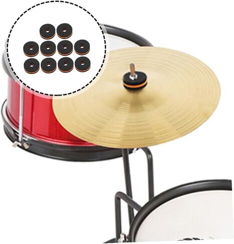 10Pcs Drum Felt Pads Non-slip Cymbal Protection Set Replacement for Drum Kits Prevent Damage Compatible in Saudi Arabia