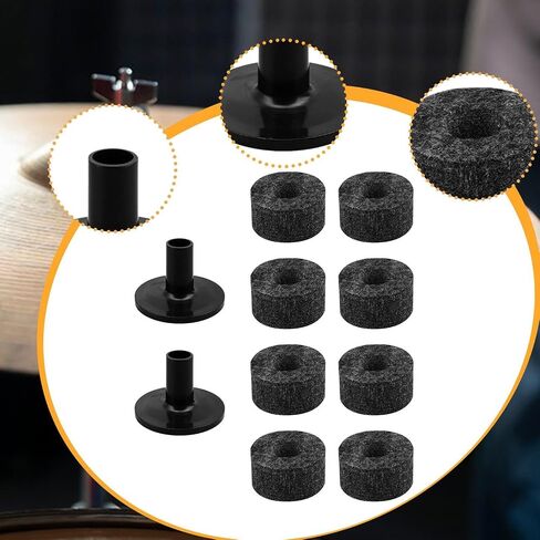 10x Cymbal Stand Felt Pads & Sleeves Lightweight Drum Cymbal Accessories for Concert Musician Live Practice- Black in Saudi Arabia