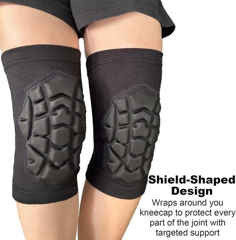 Knee Pads for Skating, Dance Kneepads for Football, Basketball, Skateboard, Workout Men - Lightweight & Elastic Gear Knee Sleeve for Wrestling, Volleyball, Climbing, Gardening, Flooring Women, Black L in Saudi Arabia