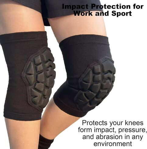 Knee Pads for Skating, Dance Kneepads for Football, Basketball, Skateboard, Workout Men - Lightweight & Elastic Gear Knee Sleeve for Wrestling, Volleyball, Climbing, Gardening, Flooring Women, Black L in Saudi Arabia