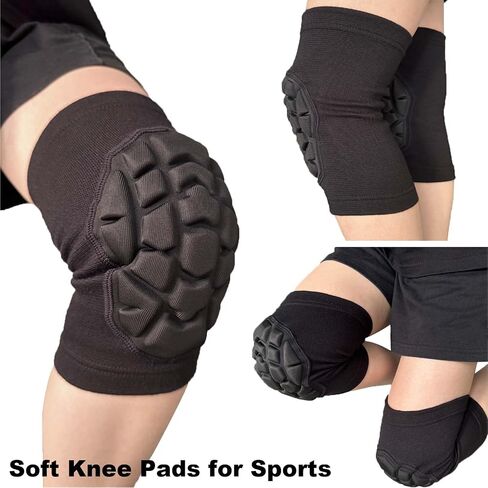 Knee Pads for Skating, Dance Kneepads for Football, Basketball, Skateboard, Workout Men - Lightweight & Elastic Gear Knee Sleeve for Wrestling, Volleyball, Climbing, Gardening, Flooring Women, Black L in Saudi Arabia