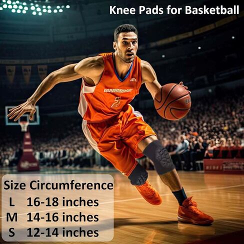 Knee Pads for Skating, Dance Kneepads for Football, Basketball, Skateboard, Workout Men - Lightweight & Elastic Gear Knee Sleeve for Wrestling, Volleyball, Climbing, Gardening, Flooring Women, Black L in Saudi Arabia