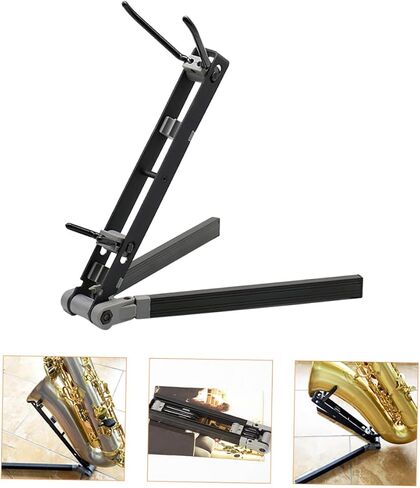 Foldable Alto Saxophone Stand Portable Sax Holder Rack for Home Use Lightweight Metal Bracket No Installation Required Safe Display and Storage for Alto Tenor Saxophones in Saudi Arabia