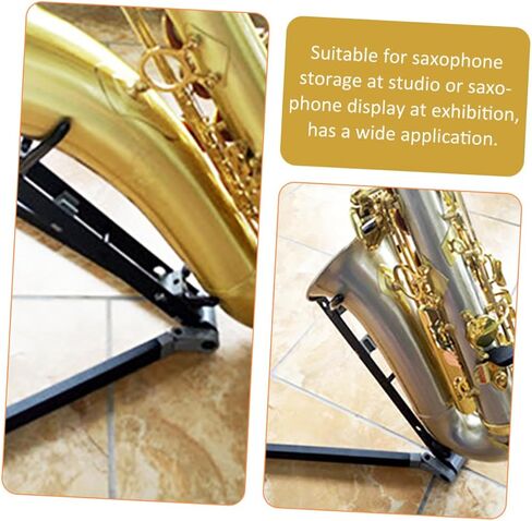 Foldable Alto Saxophone Stand Portable Sax Holder Rack for Home Use Lightweight Metal Bracket No Installation Required Safe Display and Storage for Alto Tenor Saxophones in Saudi Arabia