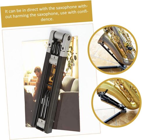Foldable Alto Saxophone Stand Portable Sax Holder Rack for Home Use Lightweight Metal Bracket No Installation Required Safe Display and Storage for Alto Tenor Saxophones in Saudi Arabia