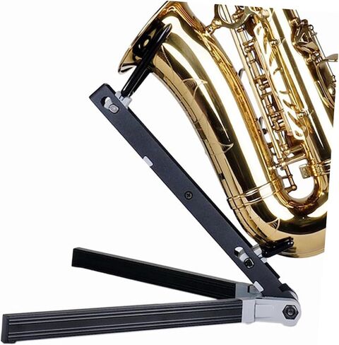 Foldable Alto Saxophone Stand Portable Sax Holder Rack for Home Use Lightweight Metal Bracket No Installation Required Safe Display and Storage for Alto Tenor Saxophones in Saudi Arabia